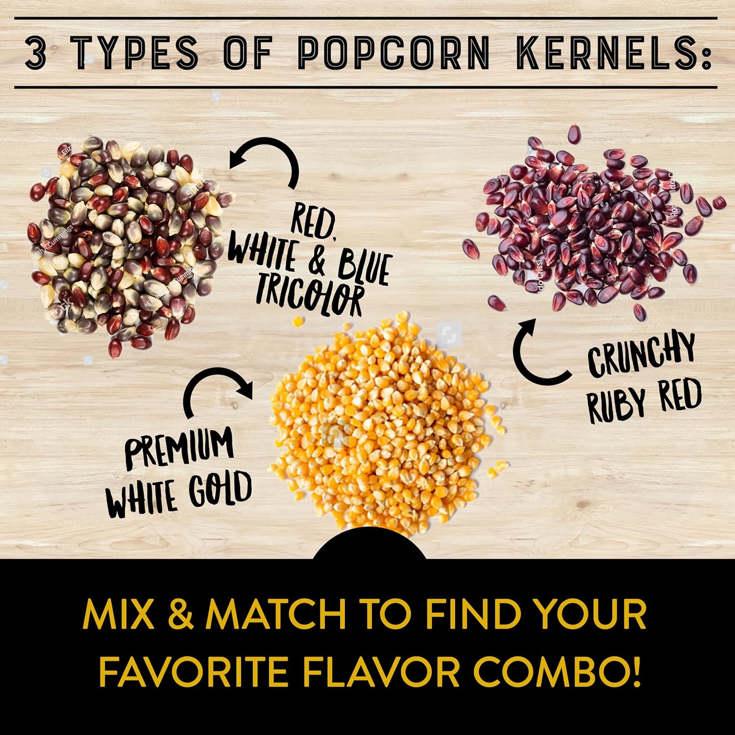 Urban Accents Movie Night Popcorn Gift Set – Includes 3 Gourmet Popcorn Kernel Varieties & 5 Flavorful Seasonings – Perfect Snack Gift Box for Parties, Holidays, or Movie Lovers - Image 5