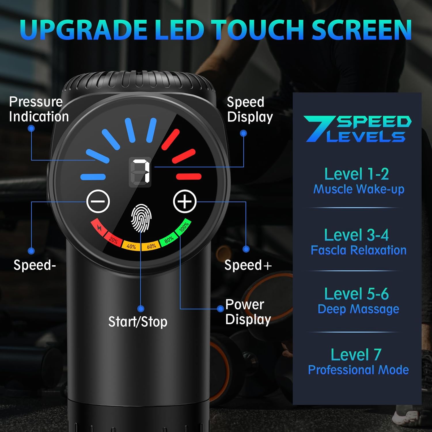 TOLOCO Massage Gun, Deep Tissue Back Massage for Athletes for Pain Relief, Percussion Massager with 10 Massages Heads & Silent Brushless Motor, Valentines Day Gifts for Him Her, Black - Image 2