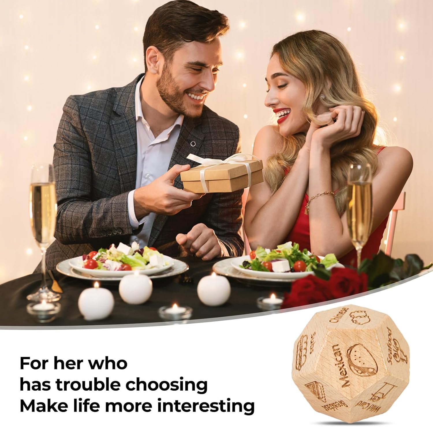 Fathers Day Dad Gifts for Dad from Daughter Son Wife, Easter Basket Stuffers for Adults Men Teens, Anniversary Birthday Gifts for Men Women, Date Night Food Dice - Image 5
