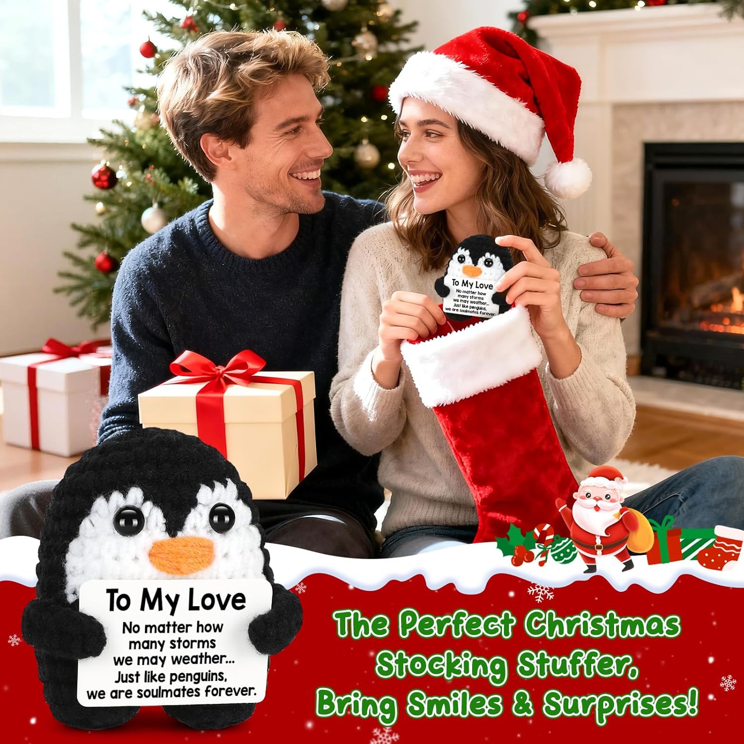 Gifts for Him Her Boyfriend Girlfriend, To My Love Handmade Crochet Mini Penguin Anniversary Birthday Gifts for Women Men, Romantic Valentines I Love You Gifts for Wife Husband Couples Cute Decor - Image 8