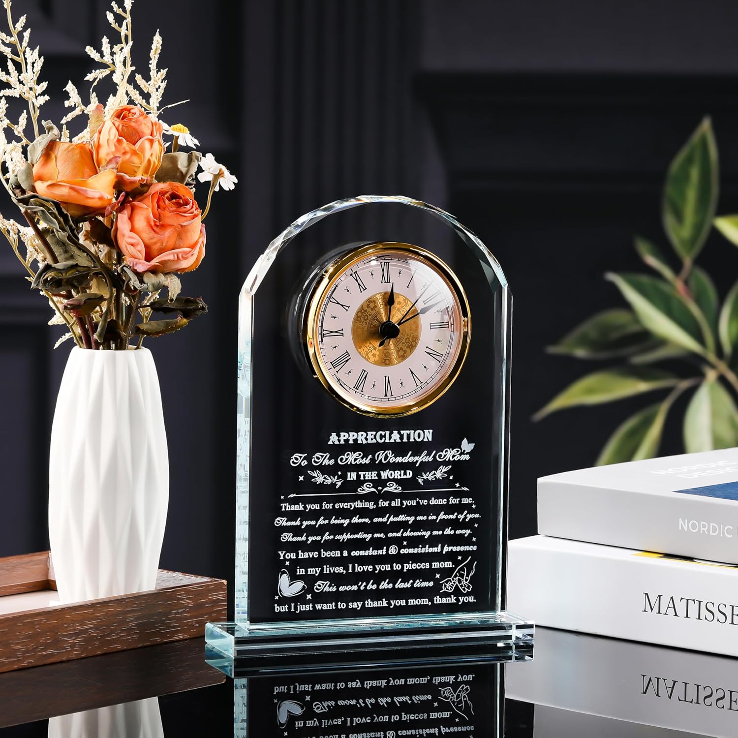 Mom Gifts from Daughter Son - Crystal Clock Engraved Mothers Day Appreciation Gifts Keepsake for Mother Mama who has Everything - Love Reminder Present for Birthday Thanksgiving Christmas - Image 6