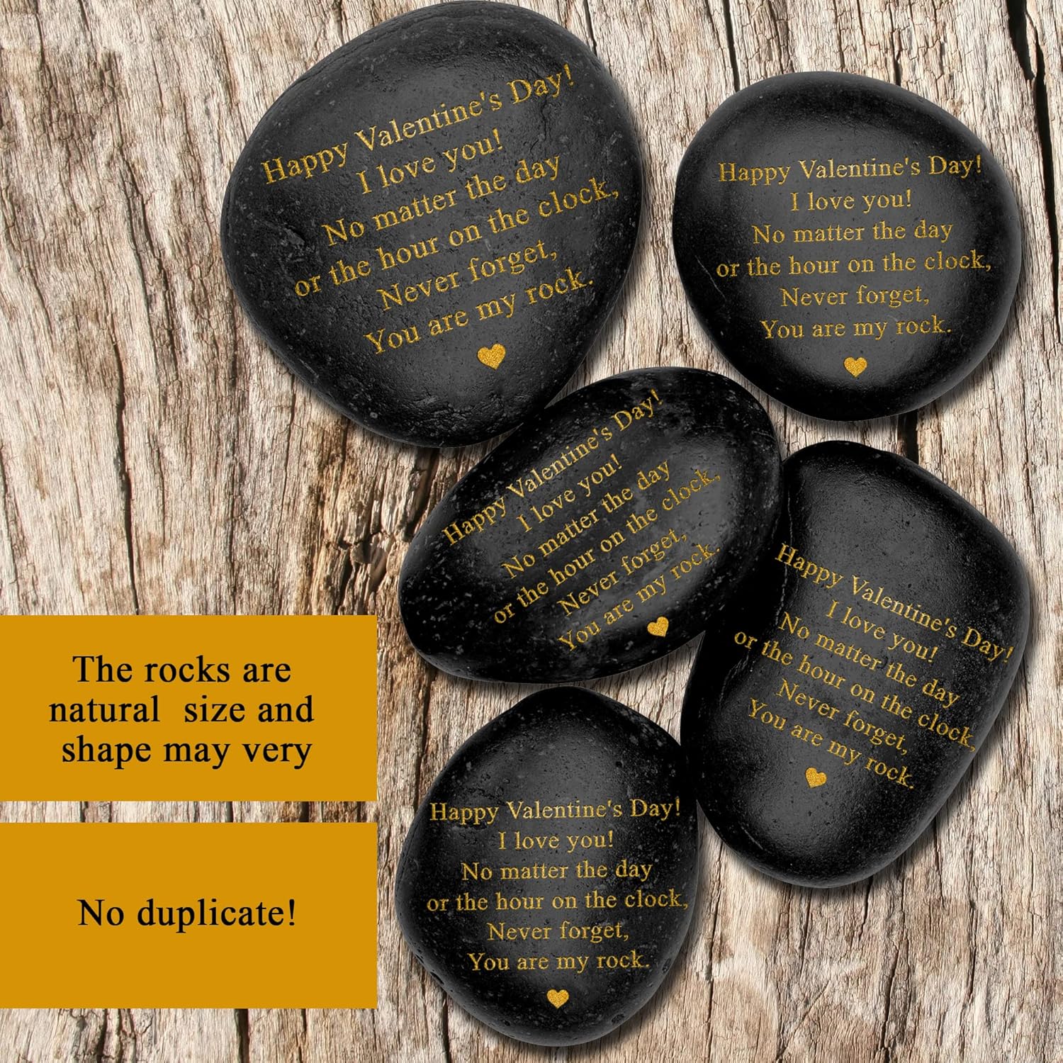 Happy Valentines Day Gift - Black Polished You are My Rock Engraved Pebble - Emotional Valentines Gifts for Him, Valentines Gifts for Her - Boyfriend Gifts, Girlfriend Gifts, Gifts for Couples - Image 4