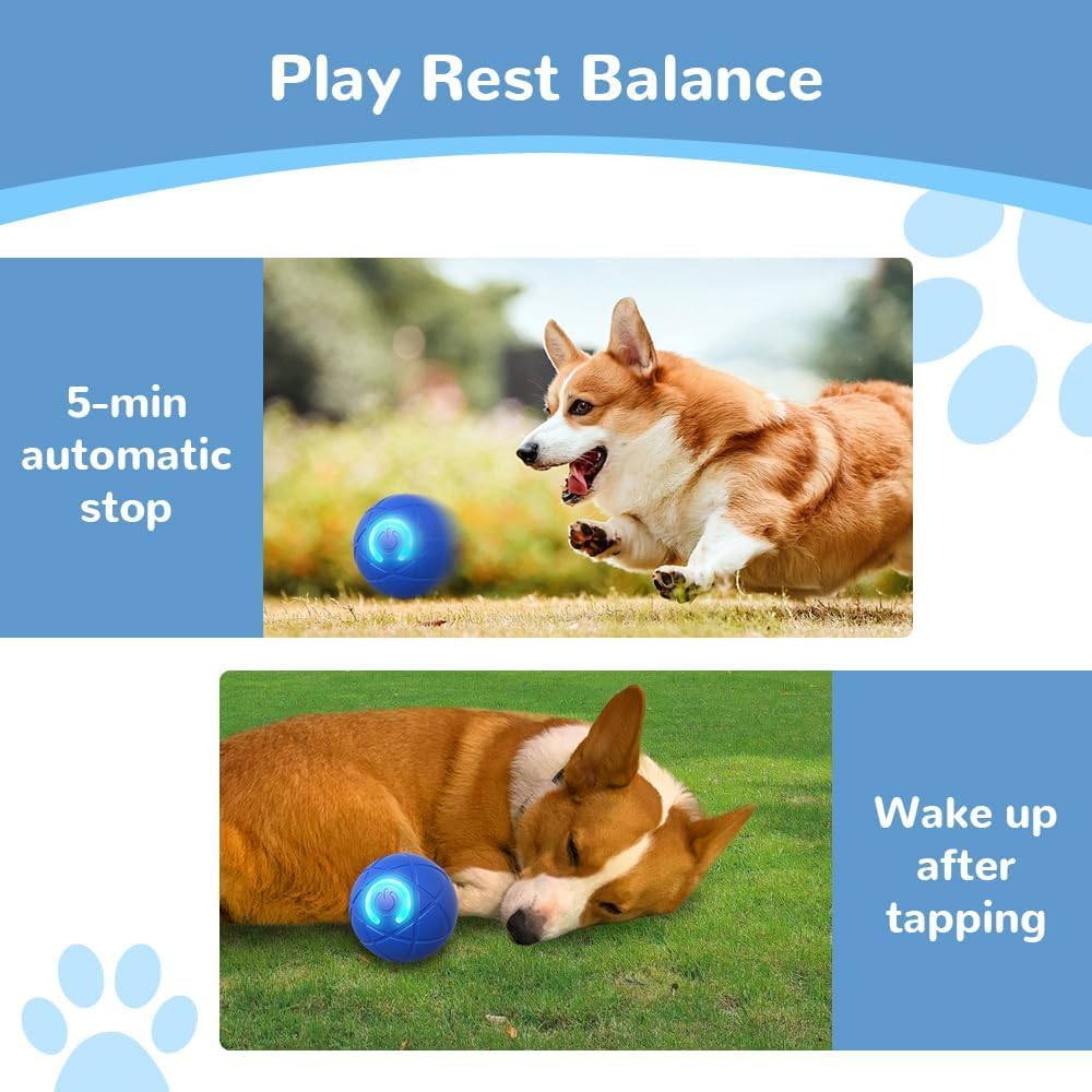 Interactive Dog Toys, 2026 New Moving Bouncing and Rotating Balls, Durable Automatic Rolling Ball for Indoor Play, Dog Ball Shaky Balls Toy for Dogs (Orange) - Image 3