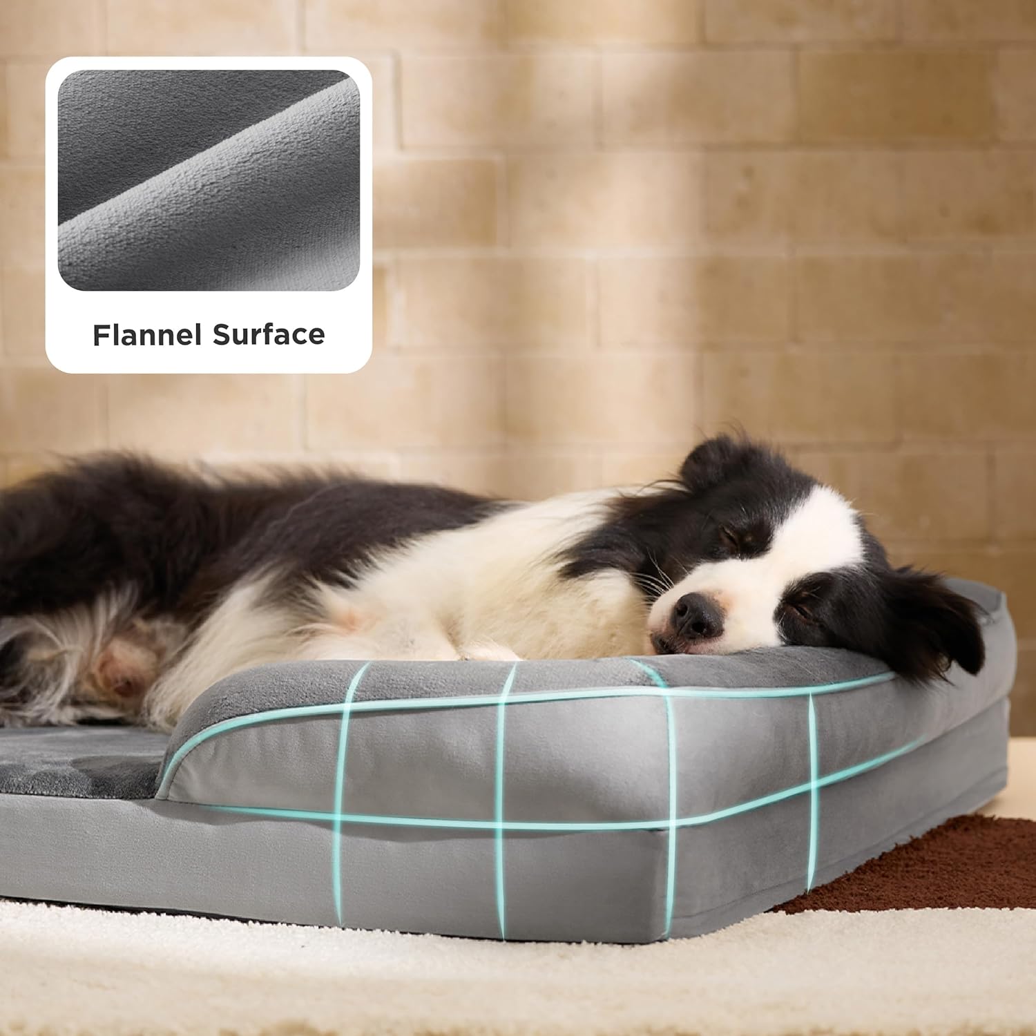 Bedsure XL Orthopedic Dog Bed for Extra Large Dogs - Washable XLarge Dog Cat Bed Waterproof, Comfort Dogs Couch Sofa with Washable Removable Cover, Pet Bed with Nonskid Bottom, Grey, 42" - Image 6