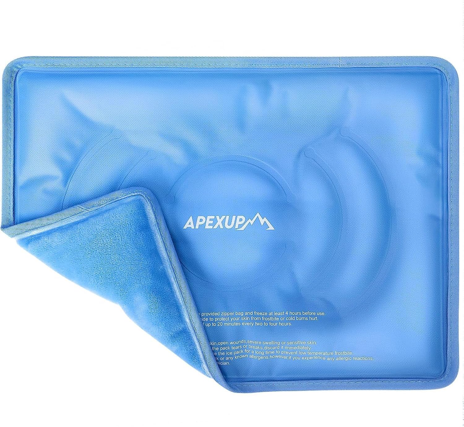 APEXUP Gel Ice Packs for Injuries Reusable, Flexible Double Sided Cold Packs for Injuries, Ice Pack for Knee, Shoulder, Back, Hip, Leg, Arm (Blue, 11"x7.1", 2PK) - Image 9