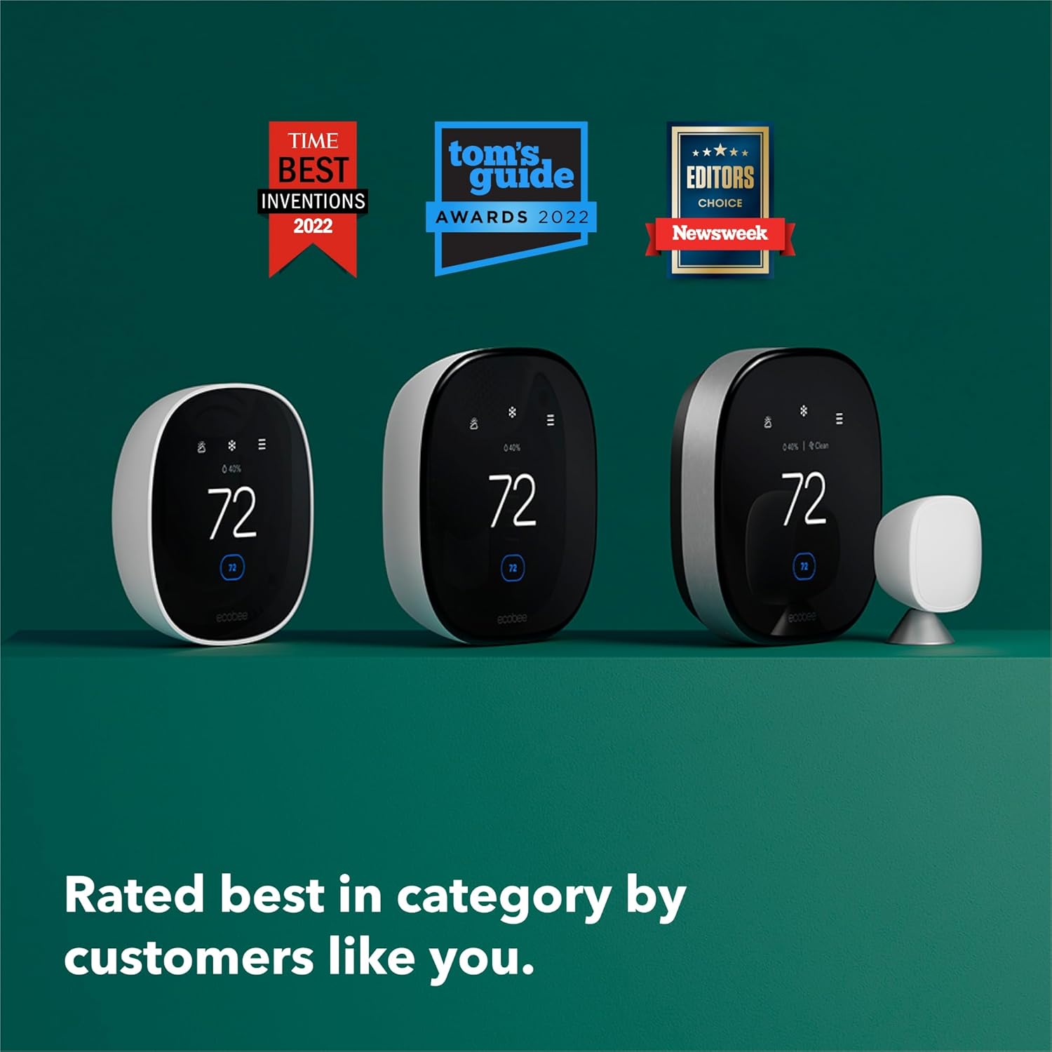 ecobee Smart Thermostat Premium with Smart Sensor and Air Quality Monitor - Programmable Wifi Thermostat - Works with Siri, Alexa, Google Assistant, Black - Image 10