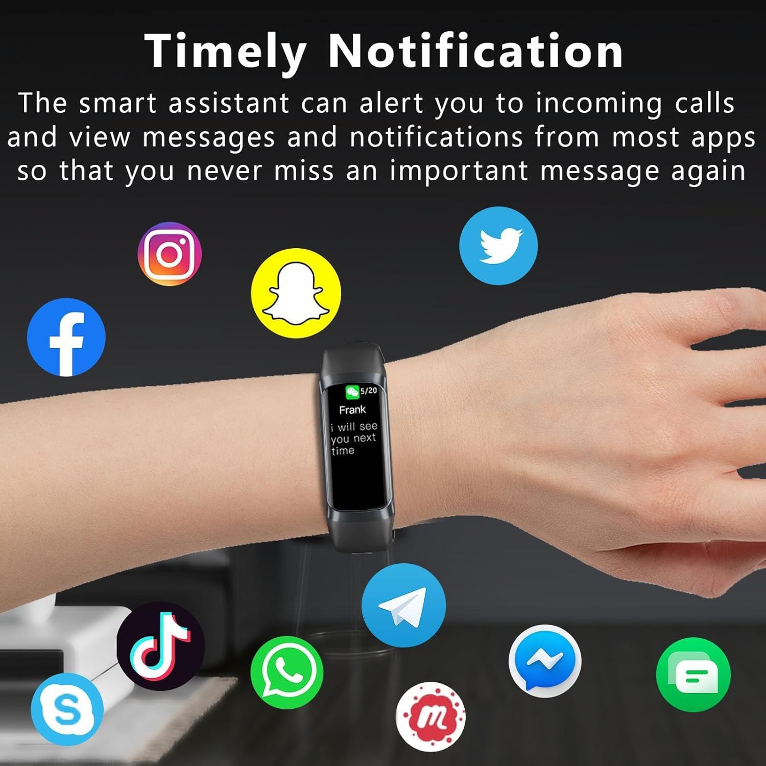 Fitness Tracker Activity Tracker Smart Watch 1.10''AMOLED Touch Color Screen,Smart Watch with 24/7 Blood Oxygen Heart Rate,Sleep Monitor,IP68 Waterproof,Step Counter Health for Women Men (Black) - Image 5