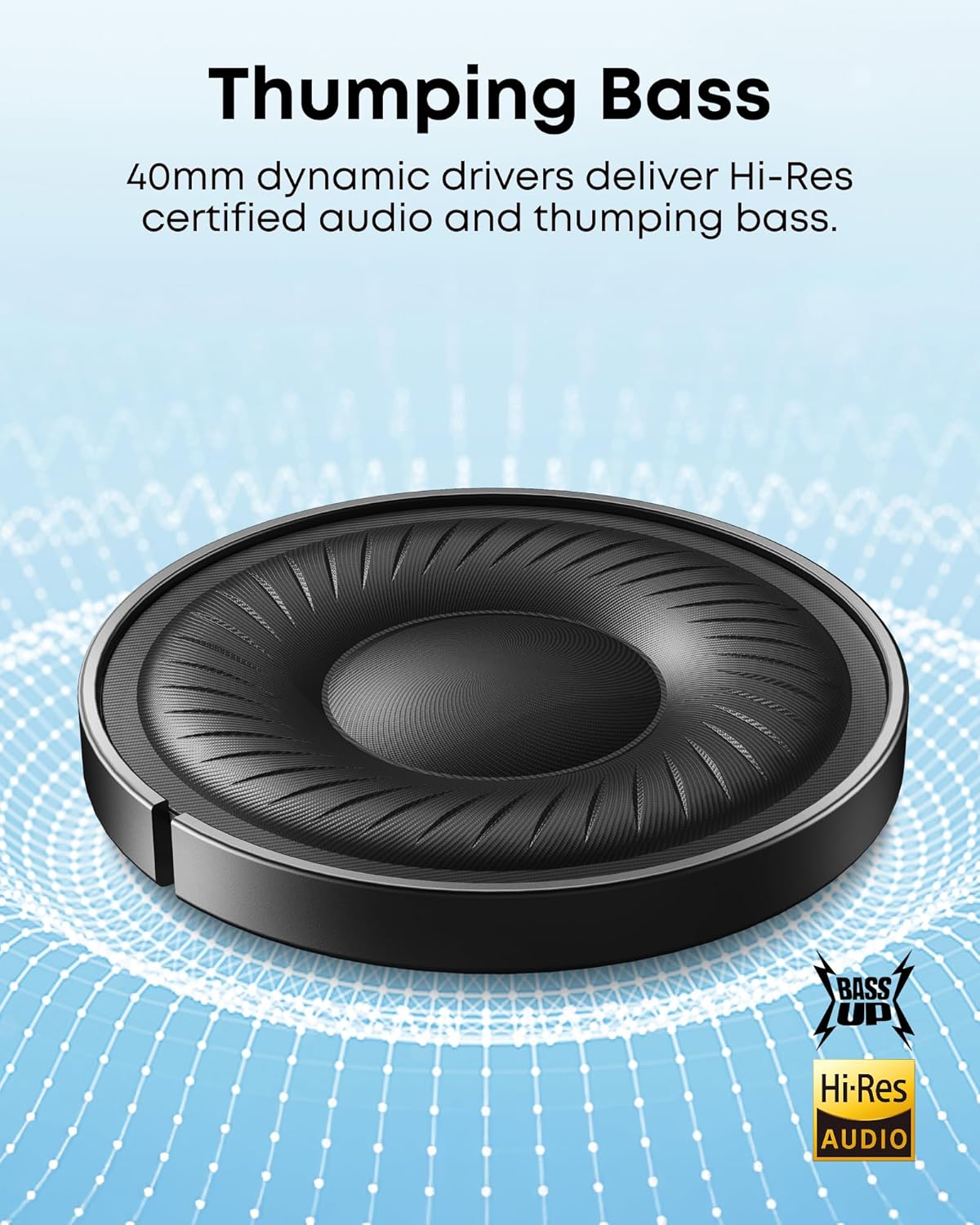 Soundcore by Anker Q20i Hybrid Active Noise Cancelling Headphones, Wireless Over-Ear Bluetooth, 40H Long ANC Playtime, Hi-Res Audio, Big Bass, Customize via an App, Transparency Mode (Pink) - Image 3