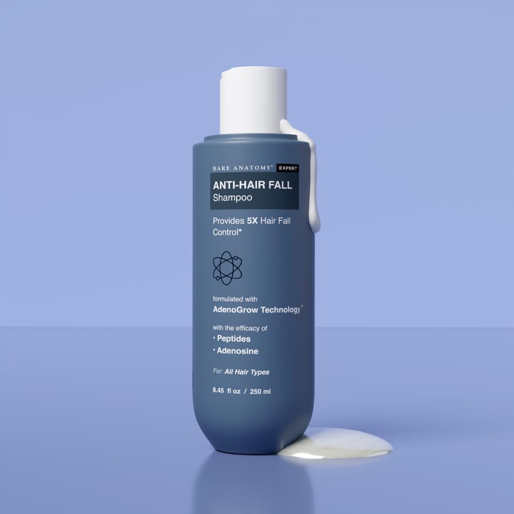 Bare Anatomy Anti-Hair Fall Shampoo | Provides 5X Hair Fall Control Suitable for All Hair Types | Enriched with Adenosine and Peptides | 250 ml - Image 2