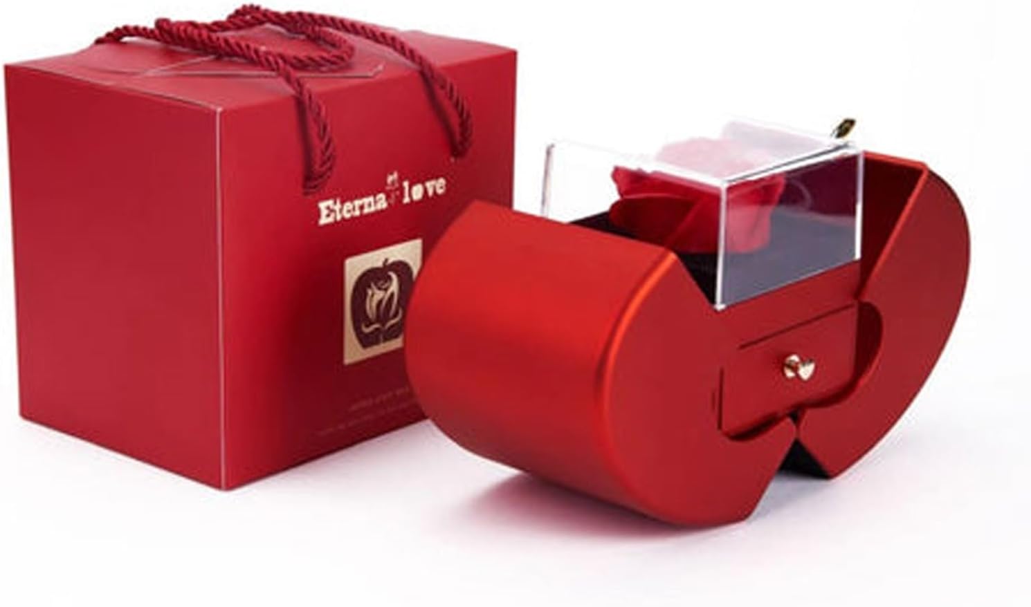 2025 Preserved Red Rose With Hollow Clavicle Necklace, Jewelry Boxes with Necklace, Present Box For Girlfriend,Wife,Mom - Image 5