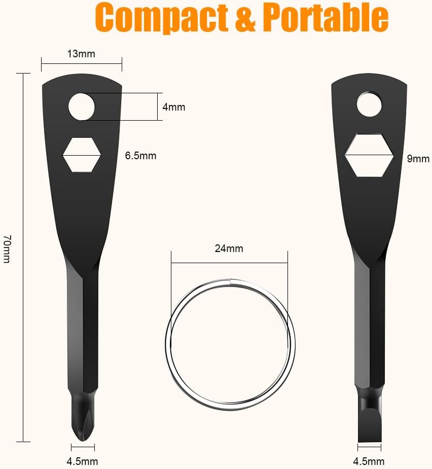 Father's Day Gifts from Daughter Wife Son,KUSONKEY Keychain Screwdriver Tool Gifts Stocking Stuffers for Men, 4-in-1 Screwdriver Bit with Phillips,Slotted and Hex Wrench Cool Gadgets for Husband,Dad - Image 5
