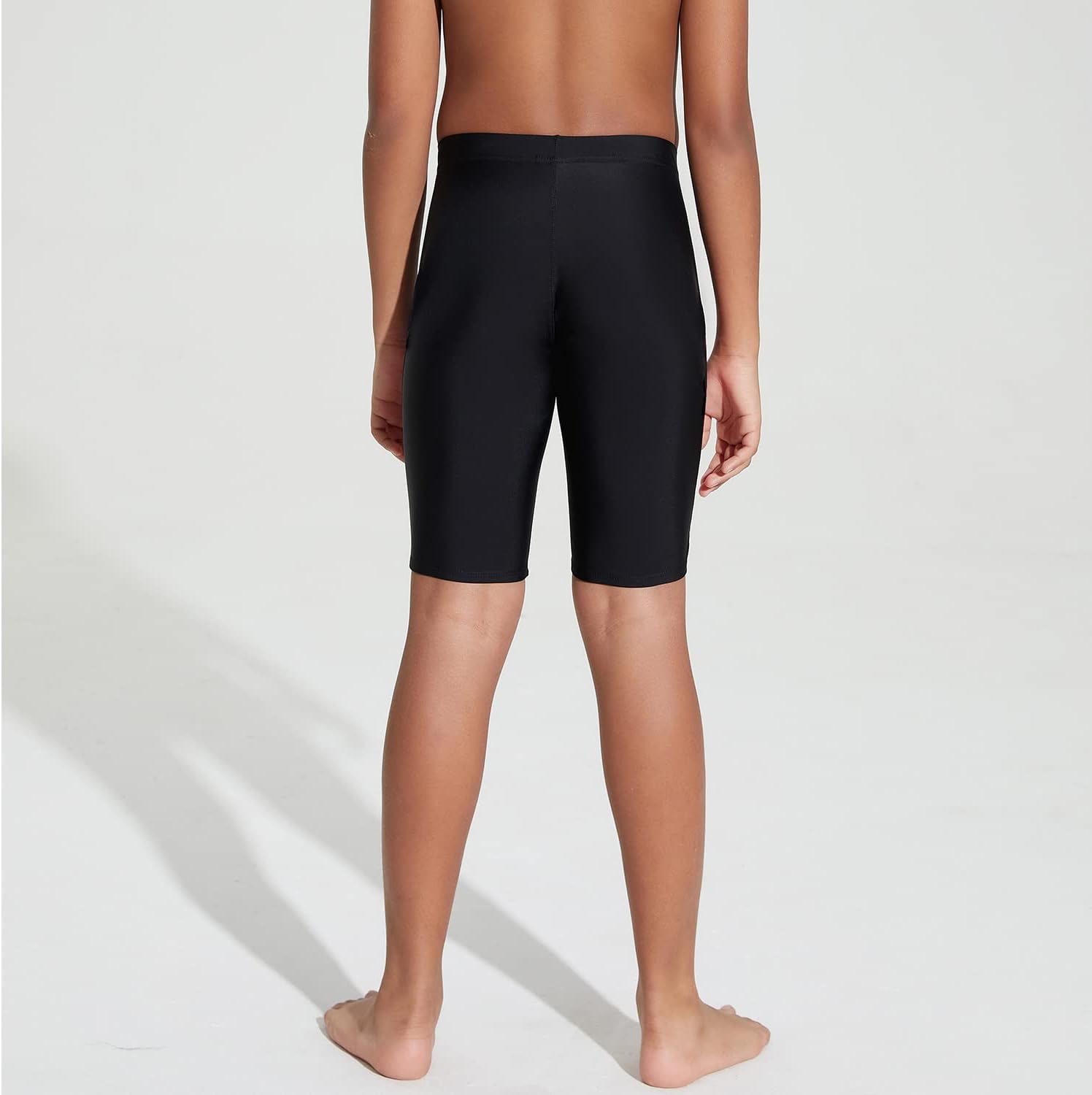LEAO Youth Boys Swim Jammers Solid Swimsuit UPF 50+ Sun Pretection Quick Dry Athletic Swimming Shorts - Image 4