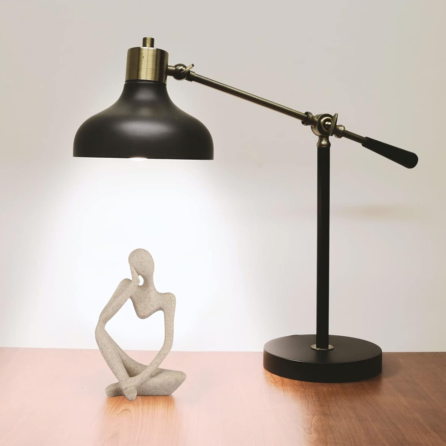 Sandstone Resin Thinker Style Abstract Sculpture Statue Collectible Figurines Home Office Bookshelf Desktop Decor(Small Sandstone,Left) - Image 3