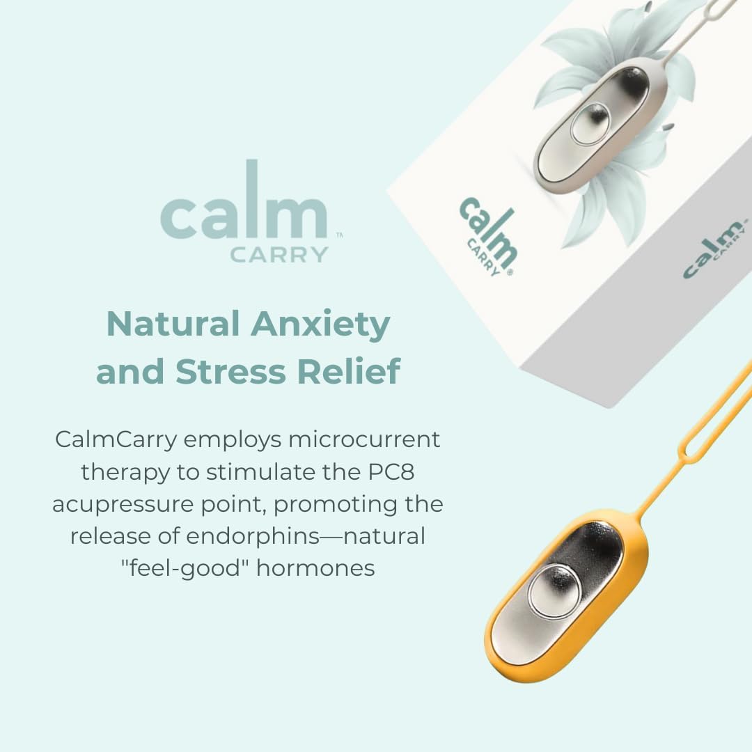 Glowco CalmCarry Sleep Aid Device – Handheld Microcurrent Relaxation Tool, Supports Calm, Focus & Gentle Relief, USB Rechargeable, Portable Wellness Device for Adults & Kids | Orange Calm Carry - Image 2