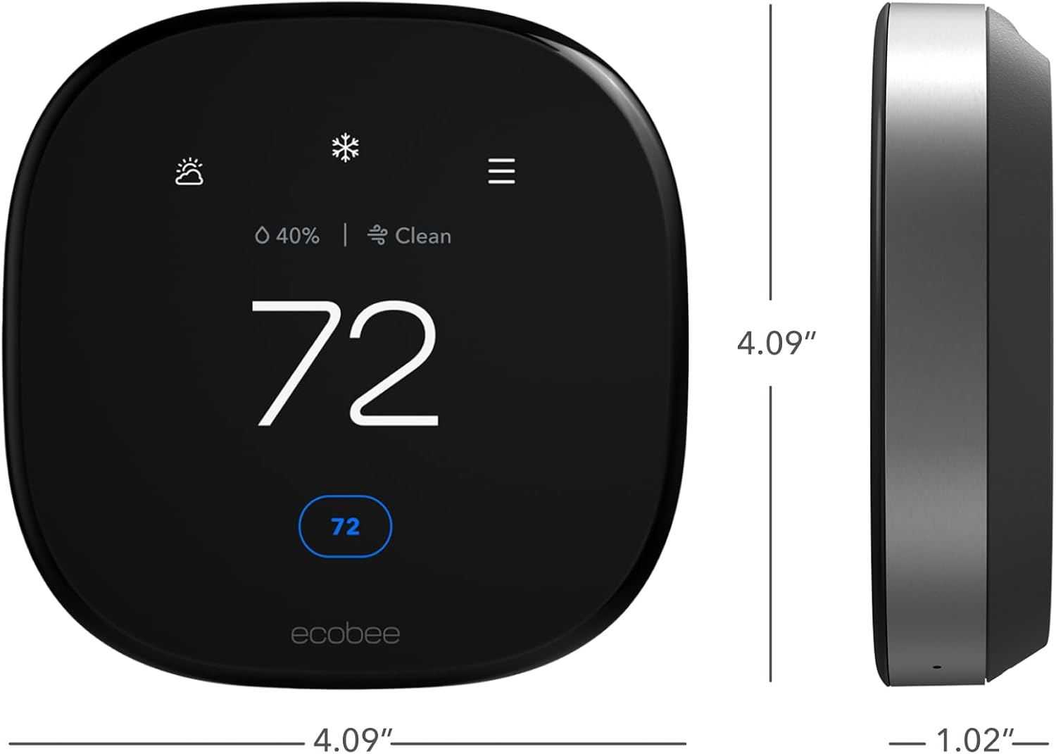 ecobee Smart Thermostat Premium with Smart Sensor and Air Quality Monitor - Programmable Wifi Thermostat - Works with Siri, Alexa, Google Assistant, Black - Image 13