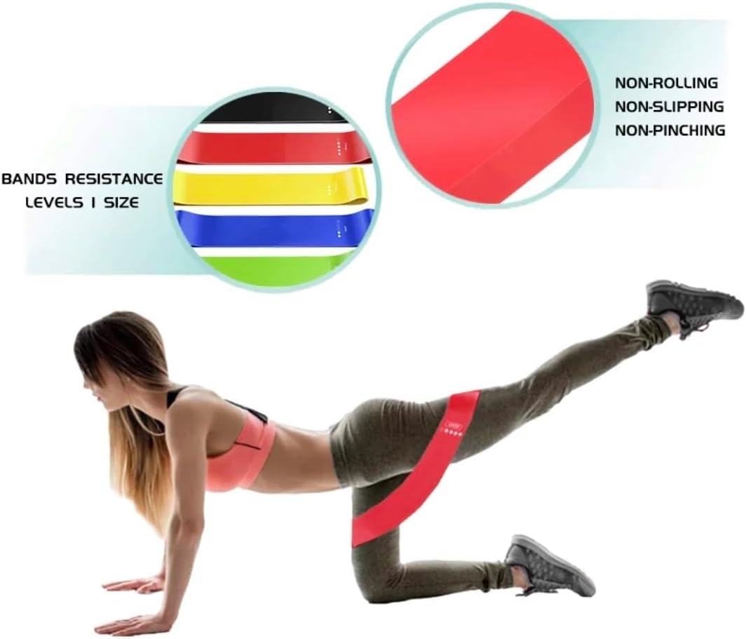 Resistance Loop Exercise Bands with Instruction Guide and Carry Bag, Set of 5 - Image 6