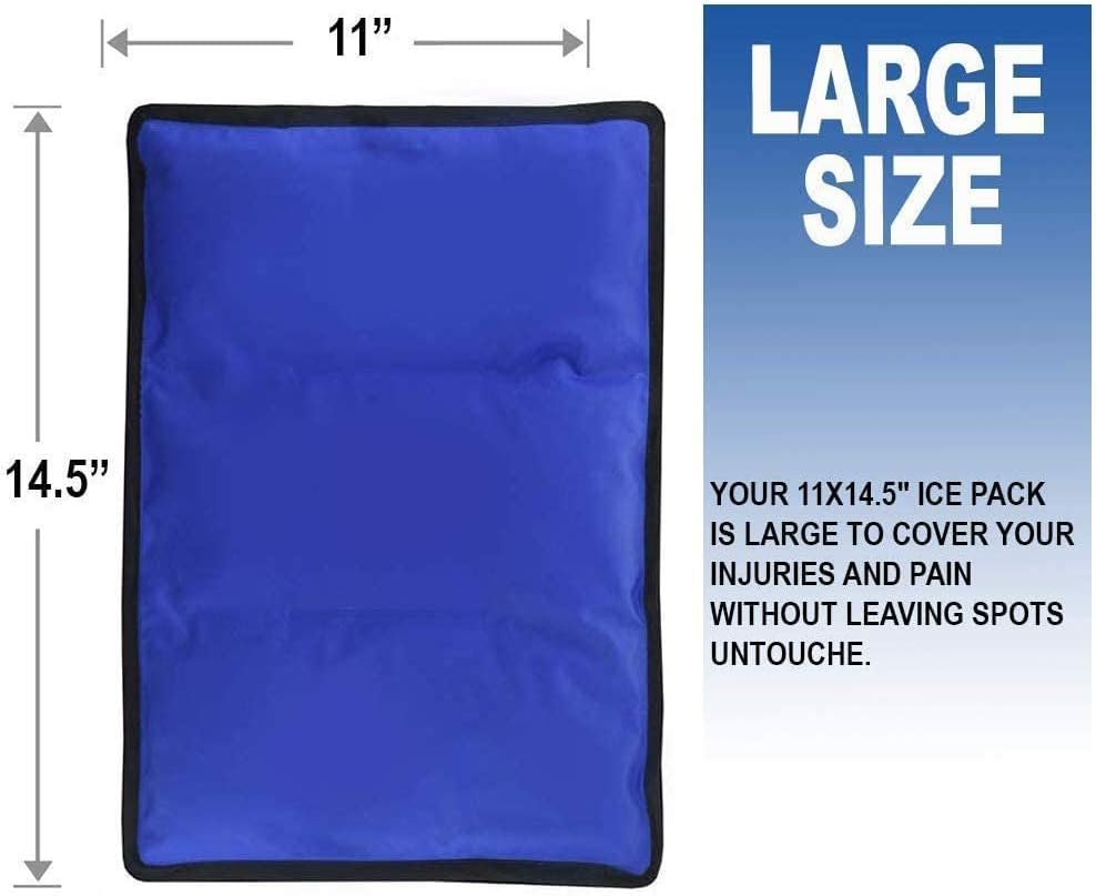 Gel Soft Flexible Ice Pack for Injuries Reusable - (Large: 11"x14.5") for Hip, Shoulder, Knee, Back - Comfy Cold Pack Compress for Swelling, Bruises, Surgery - Image 8