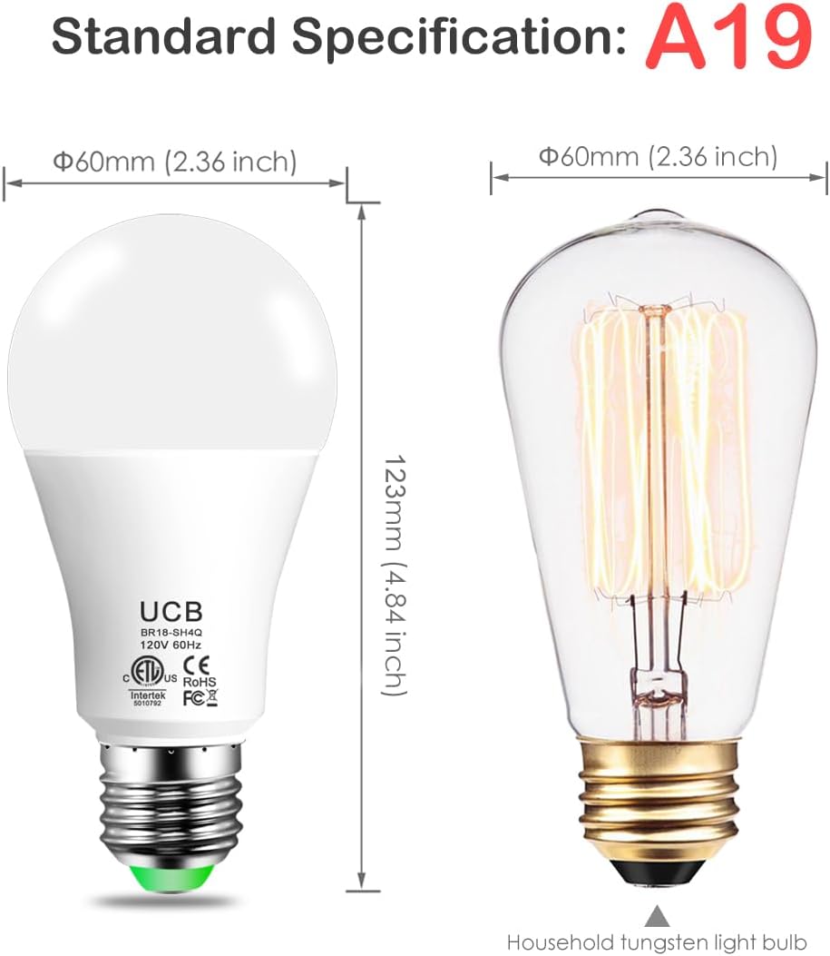 UCB Alexa Light Bulb 130W Equivalent, Smart Light Bulbs Warm White to Daylight Tunable, A19 E26 Bluetooth LED Bulbs Work with Alexa Only for Bedroom Kitchen Living Office No WiFi Required 4 Pack - Image 8