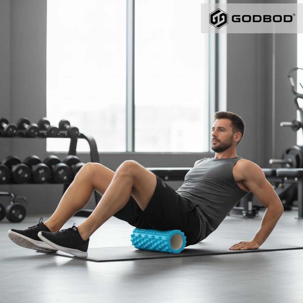 Strong Foam Roller - Deep Tissue Medium Density Muscle Massager with Myofascial Trigger Point Release, Back Massage Roller for Soreness and Mobility 13 x 5.5 Inch - Image 8