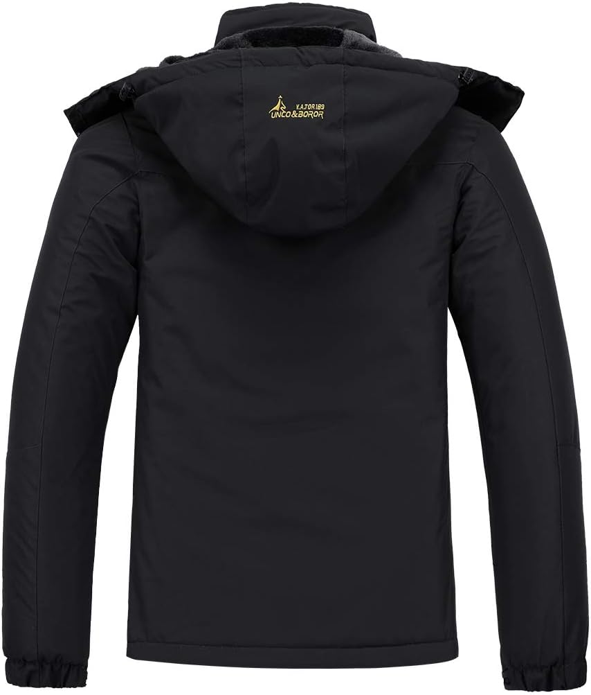 Men's Ski Jacket Warm Winter Snow Coat Waterproof Mountain Windbreaker Snowboarding Jacket Hooded for Hiking Travel - Image 2