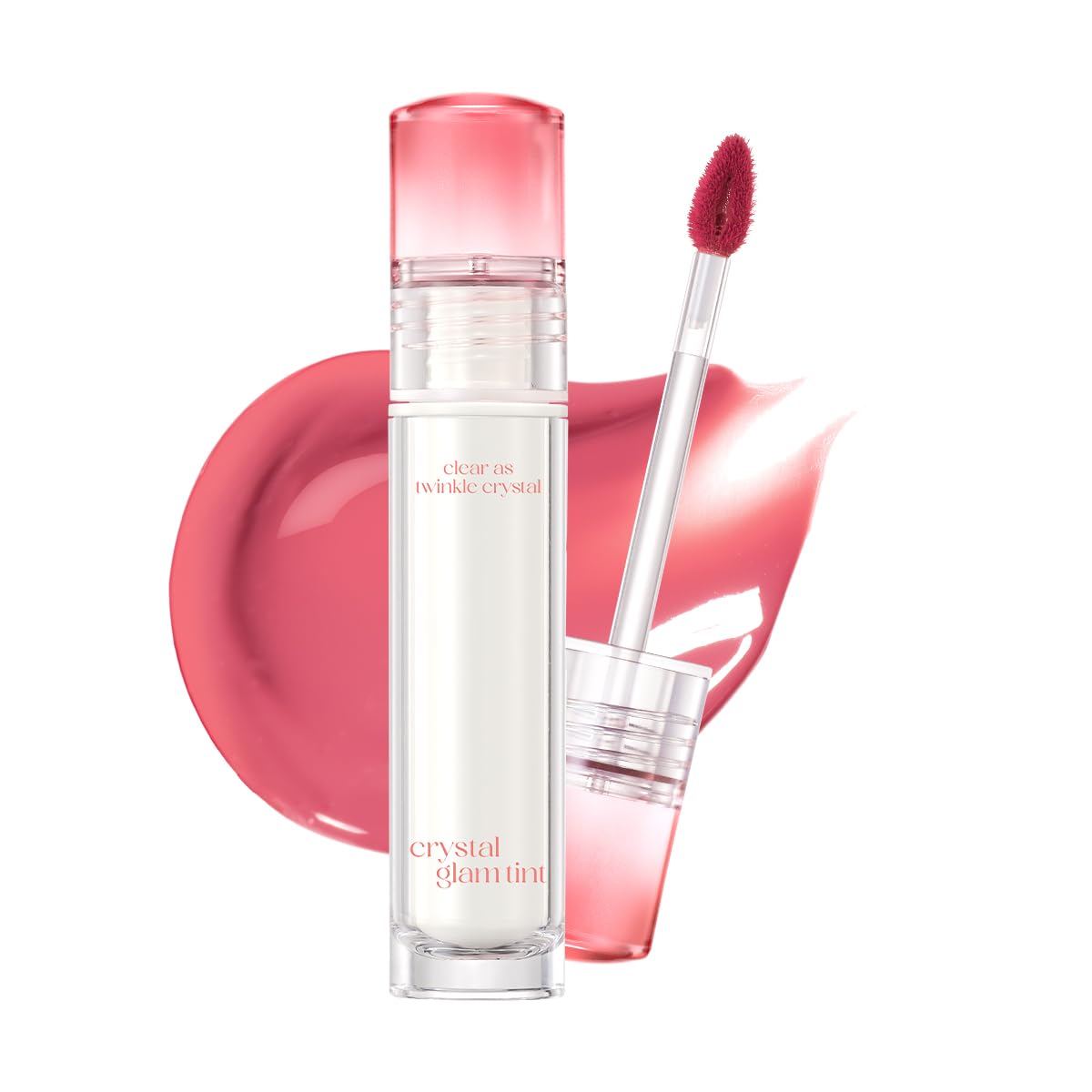 CLIO Crystal Glam Tint, Glossy Lip Tint with Glass-Like Shine, Lightweight Buildable Lip Stain, Long-Lasting Color, Non-Sticky, Rose Extract, Korean Lip Tint (006 DAILY MAUVE)