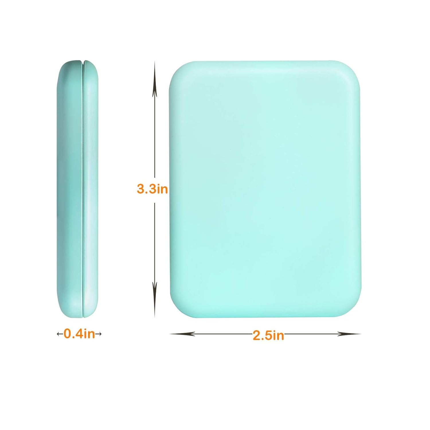 Kintion Pocket Mirror, 1X/3X Magnification LED Compact Travel Makeup Mirror with Light for Purse, 2-Sided, Portable, Folding, Handheld, Small Lighted Mirror for Gift, Cyan - Image 2