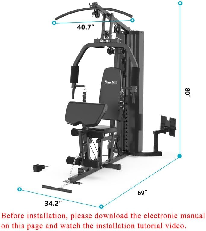 SincMill Home Gym Multifunctional Full Body Workout Equipment for Home Exercise Fitness - Image 5
