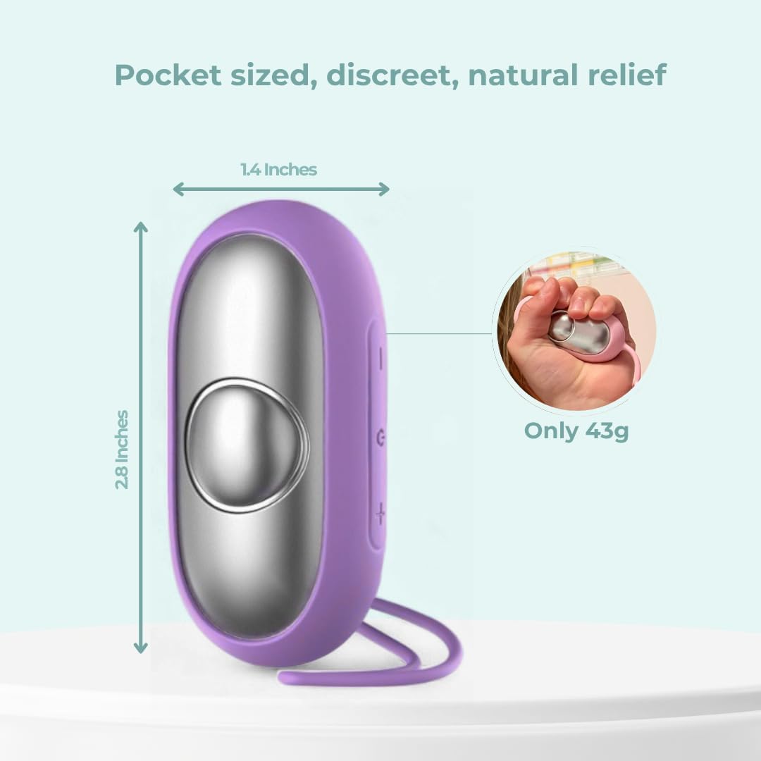 Glowco CalmCarry Sleep Aid Device – Handheld Microcurrent Relaxation Tool, Supports Calm, Focus & Gentle Relief, USB Rechargeable, Portable Wellness Device for Adults & Kids | Purple Calm Carry - Image 3