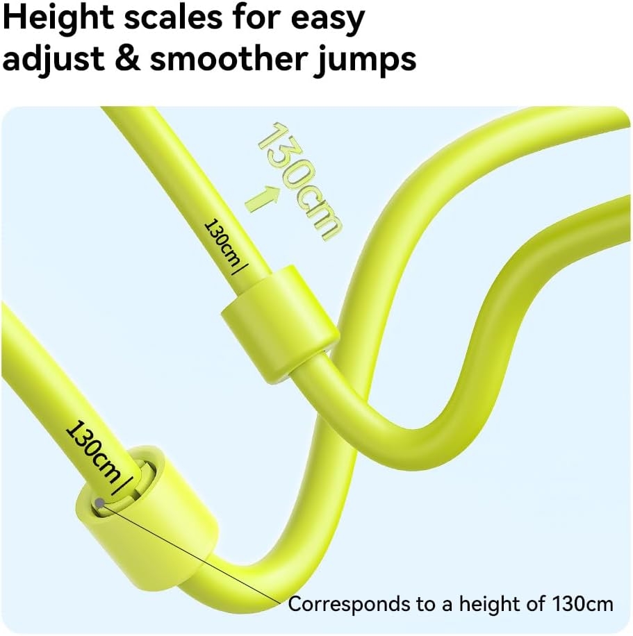 Kids Jump Rope for Children-Adjustable Speed Skipping Rope with Dual Bearings, Segmented Anti-Tangle Cord, Silicone Handles, Indoor Outdoor Fitness Toy for Boys & Girls - Image 7