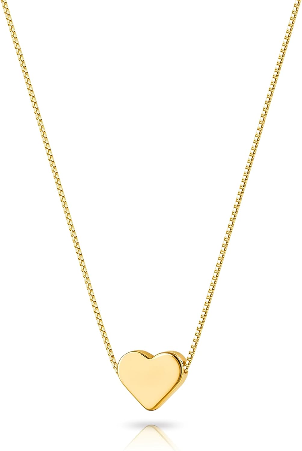 Zeffy Dainty Gold Heart Necklace for Women Trendy 14K Gold/Silver Plate Cute Heart Pendant Choker Necklaces Gold Love Heart Chain Necklace for Women Dainty Gold Jewelry Gifts for Women