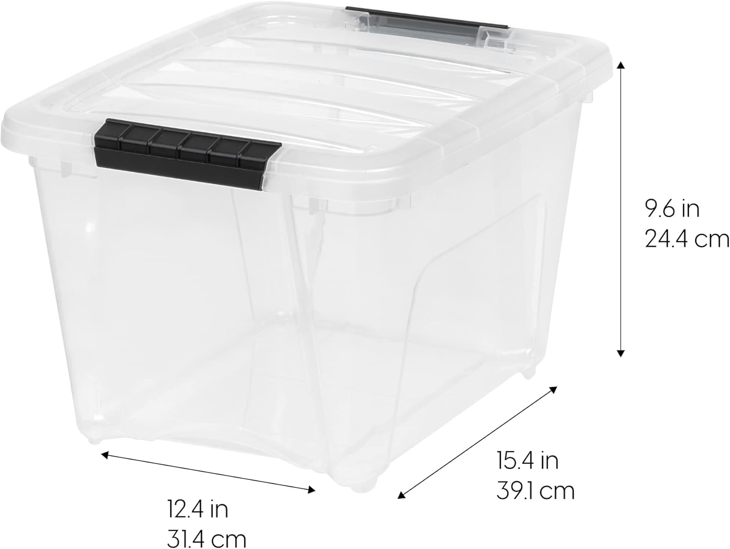 IRIS USA 19 QT Plastic Storage Box with Lid and Latches - 6 Pack - BPA-Free, See-Through Organizing Solution, Durable Nestable Stackable Containers, Secure Pull Handle - Clear - Image 2