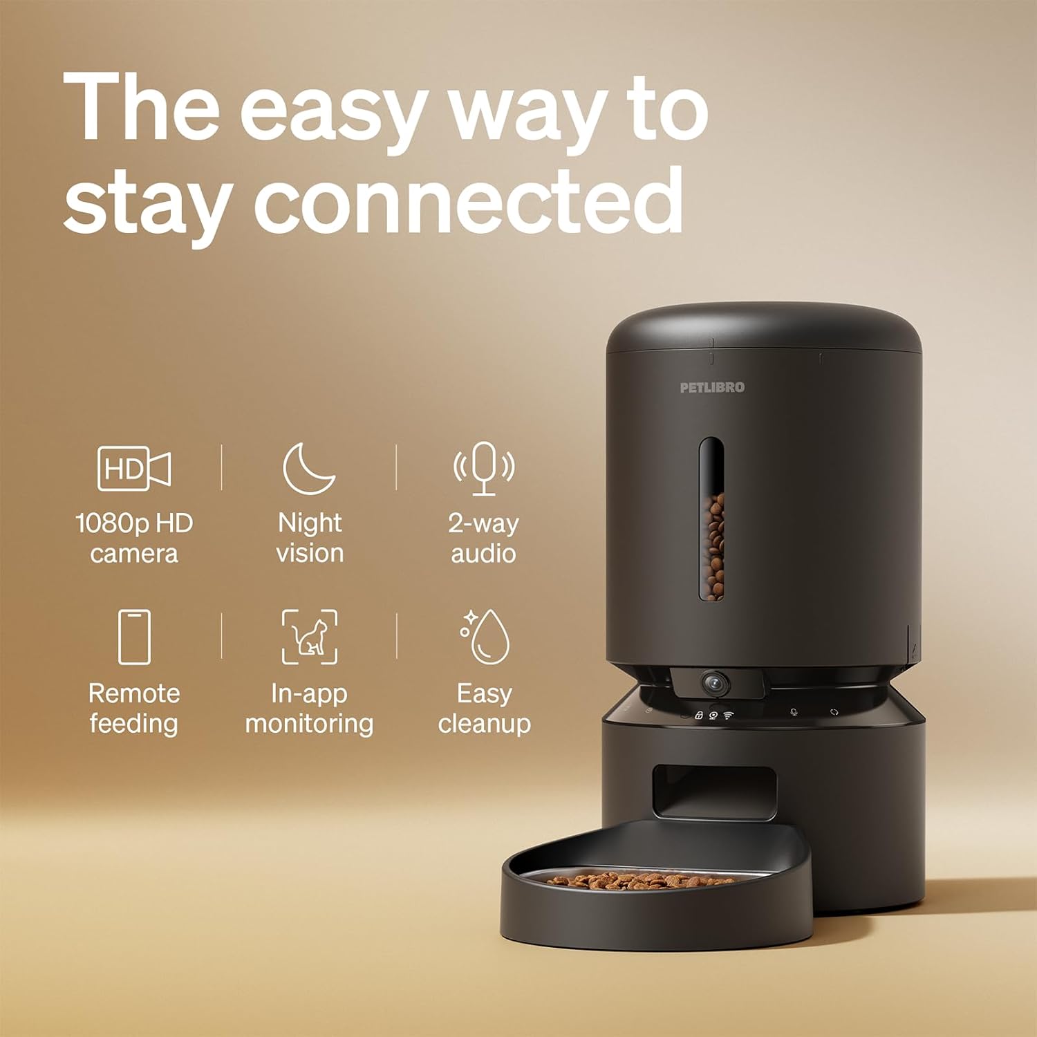 PETLIBRO Automatic Cat Feeder with Camera, 1080P HD Video with Night Vision, 5G WiFi Pet Feeder with 2-Way Audio, Low Food & Blockage Sensor, Motion & Sound Alerts for Cat & Dog Single Tray - Image 9