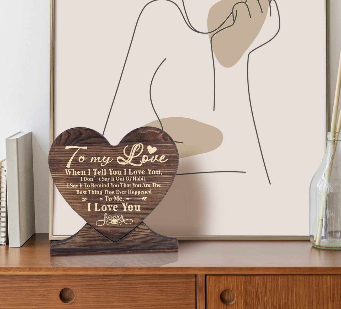 Inspirational To My Love The Perfect Personalized Gift, Wood Sign Personalized, Gift Wood Heart, Wood Signs for Crafts, Gifts Quote Wood Plaque Sign, Holiday Gift, Valentines Day Gift for My Love - Image 5