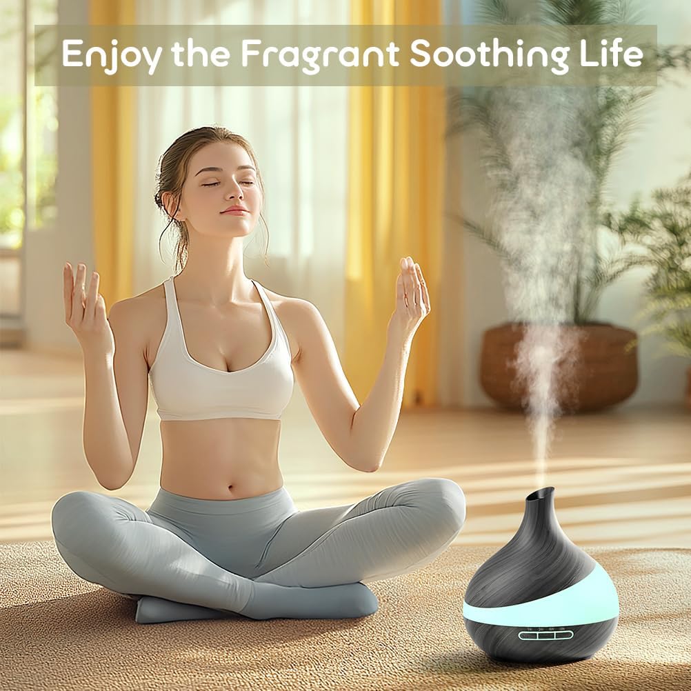 500ML Essential Oil Diffuser: Aroma Diffuser with Remote Control for Hotel Spa Yoga Room - Humidifiers for Bedroom with 14 Colors LED Night Light for Kids/Women Home Relaxation - Image 2