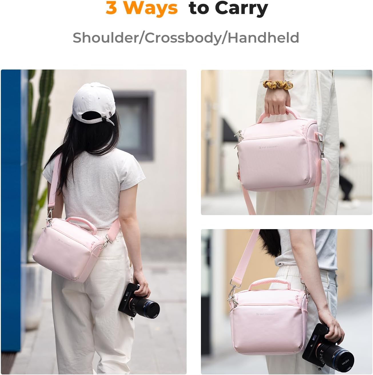 K&F CONCEPT Camera Sling Bag Small Crossbody Camera Case DSLR/SLR/Cute Compact Shoulder Photography Bags for Photographers - Image 5