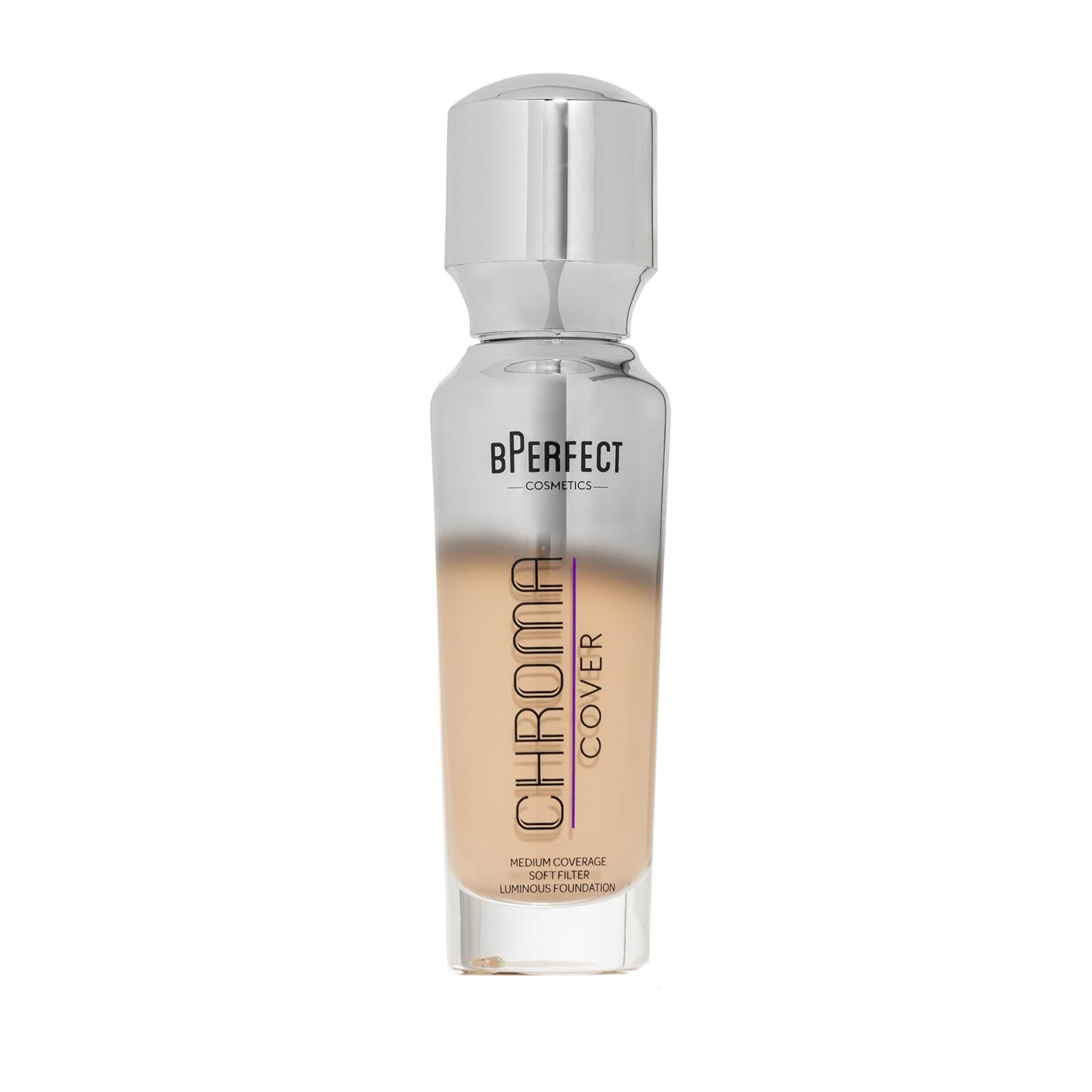 BPerfect Chroma Cover Luminous Foundation - Radiant Filter Finish, Buildable Coverage - Shade 10 - W4 Medium Warm Peach Tone