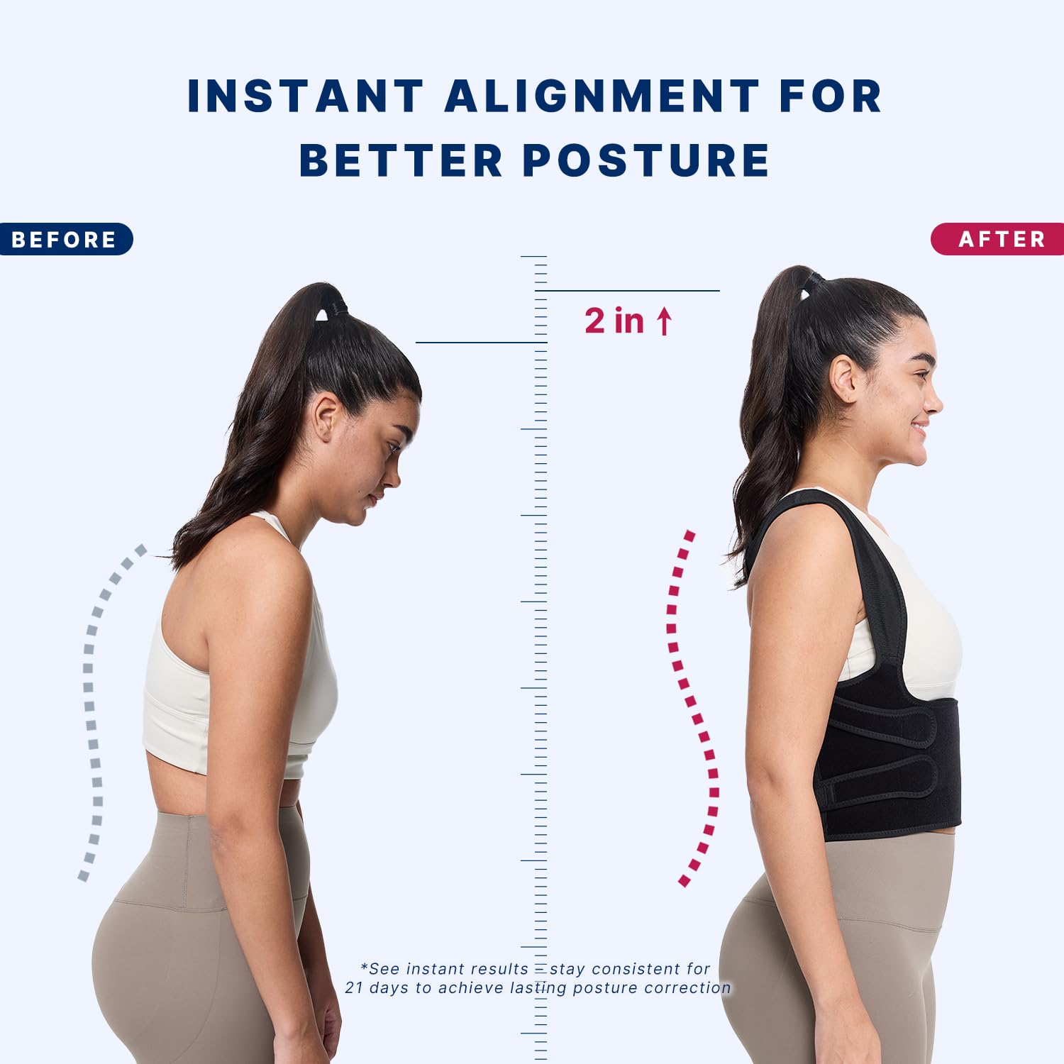 Fit Geno Back Brace Posture Corrector for Women and Men, Shoulder Straightener, Adjustable Full Back Support, Upper and Lower Back Pain Relief - Scoliosis, Hunchback, Hump, Thoracic, Spine Corrector - Image 2