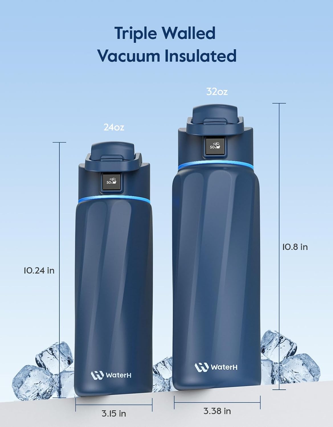 BOOST Smart Water Bottle with Reminder & Tracker, Double Wall Vacuum Insulated Bottles Stainless Steel, 32oz BPA-Free Wide Mouth for Gym, Office, School, Ideal Gift for Christmas, New Year - Image 5