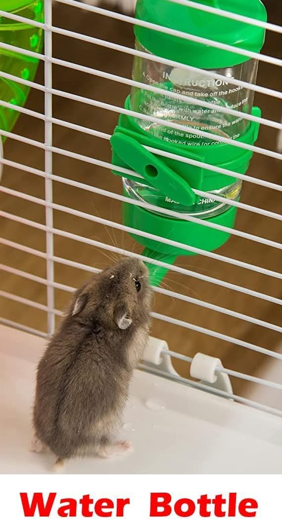 2 Levels Habitat Hamster Home Rodent Gerbil Mouse Mice Rat Wire Cage with Complete Set of Accessories (18" L x 12" W x 15" H, Blue) - Image 5
