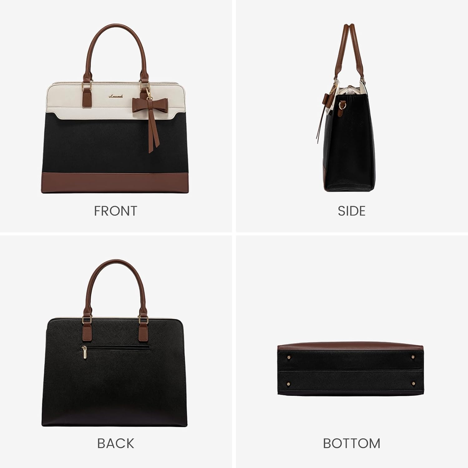 LOVEVOOK Laptop Tote Bag for Women,Leather Work Bag, Waterproof Business Teacher Bag,Large Computer Handbag Purse Briefcase,Office Gifts for Women - Image 9