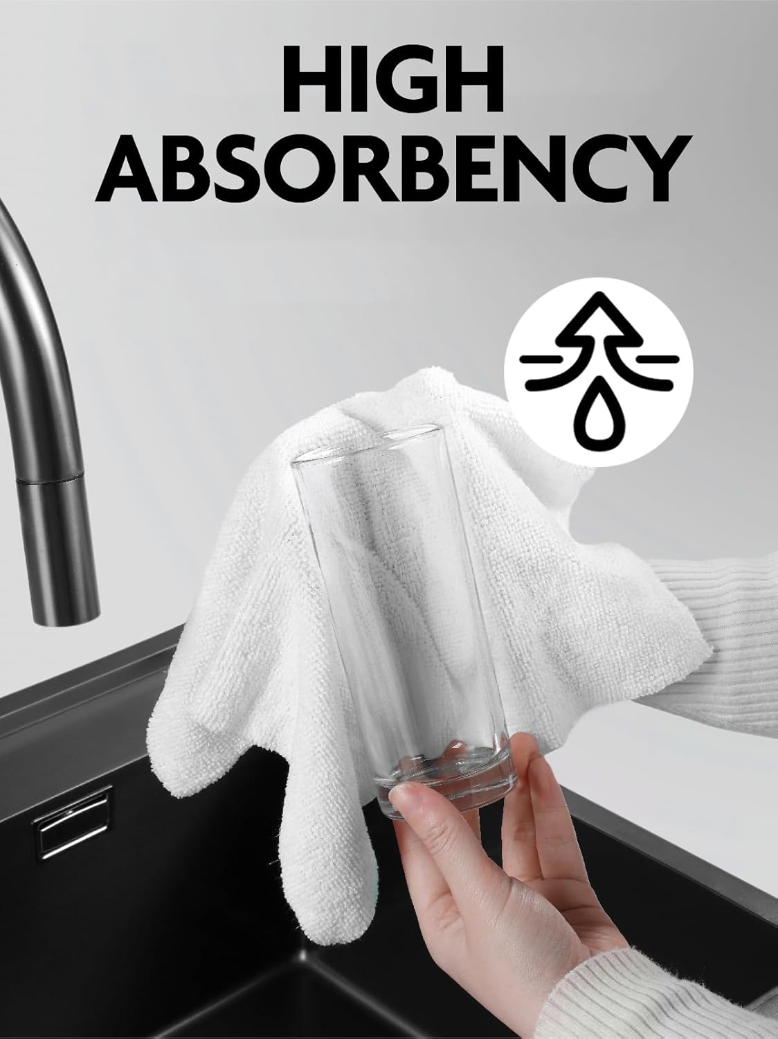 Fantasticlean Microfiber Cleaning Cloth Roll -75 Pack, Tear Away Microfiber Towels, 12" x 12", Reusable, Washable, Scratch Free, Ultra Absorbent Dishcloth for All-Around Cleaning Supplies (White) - Image 5