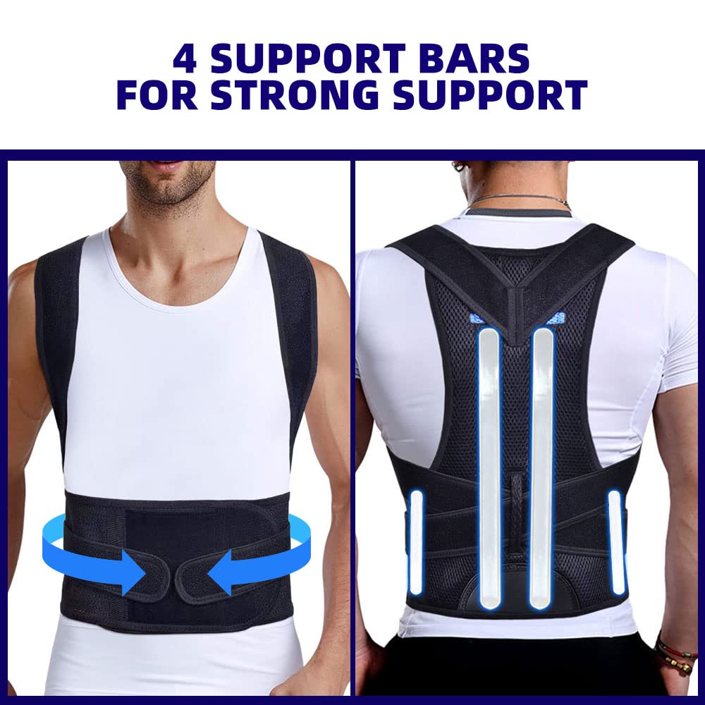 Upgraded Posture Corrector Back Brace for Men and Women, New Version Lumbar Support for Posture Improving and Pain Relief, Full Back Support for Neck, Shoulder, Waist Pain - Image 2