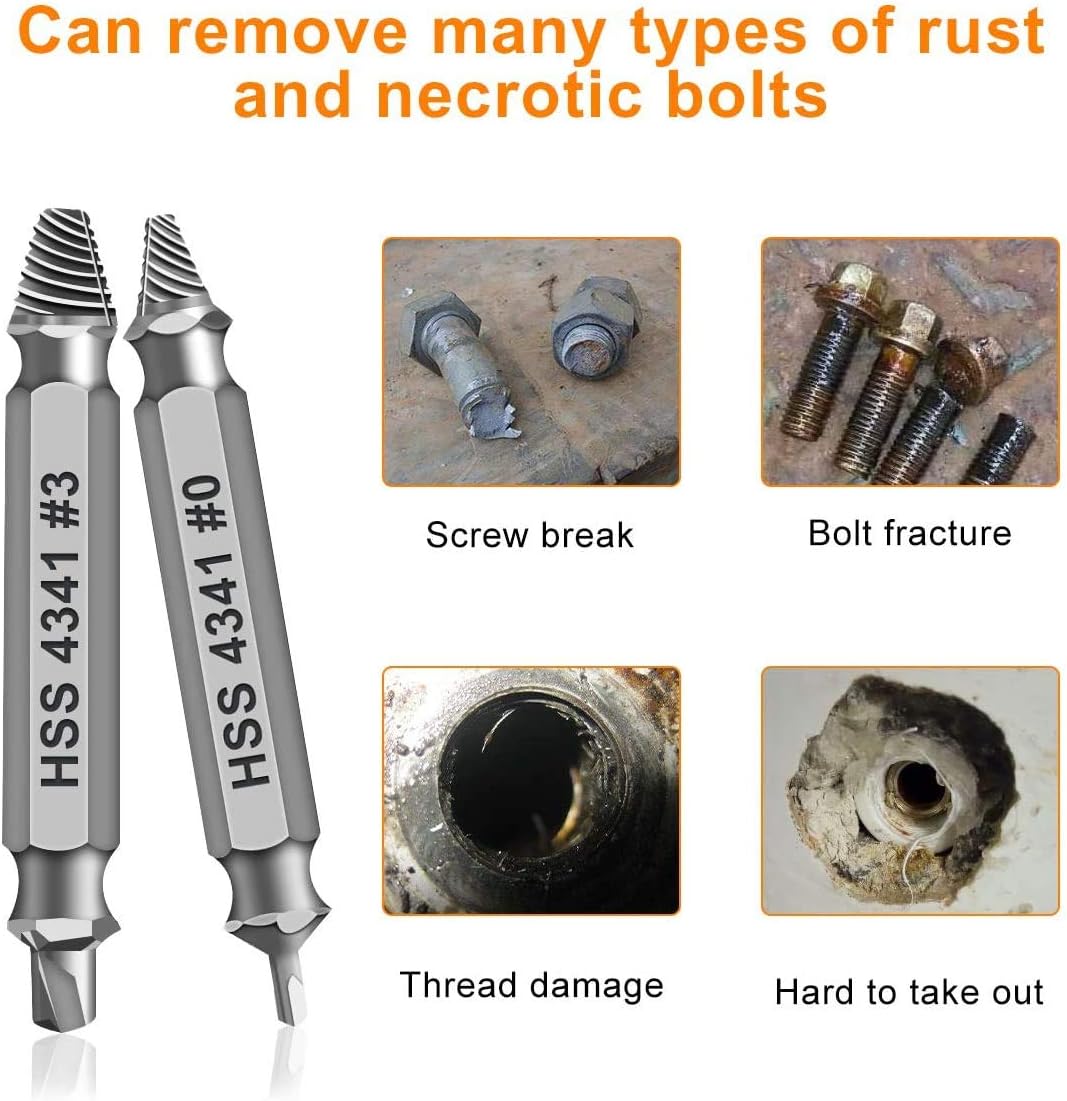 Gifts for Men,Damaged Screw Extractor Set,Fathers Day Gifts for Dad from Daughter Son,Mens Gifts for Dad,Husband,Stripped Screws Nuts & Bolts Drill Bit Tools for Easy Removal of Rusty Broken Screw - Image 4