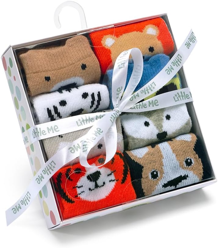 Little Me 8-Pack Baby Socks, Animal Charter Themed, 0-12 Months - Image 7