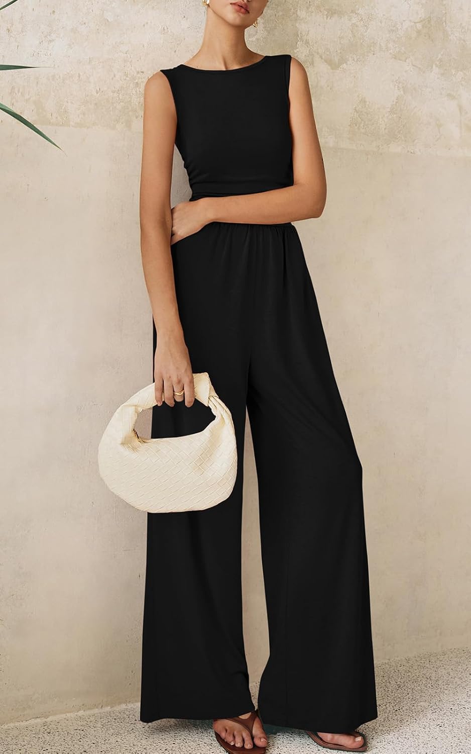 PRETTYGARDEN One Piece Jumpsuits for Women Dressy Casual Sleeveless Crewneck Wide Leg Rompers Jumpers Vacation Summer Outfits - Image 6