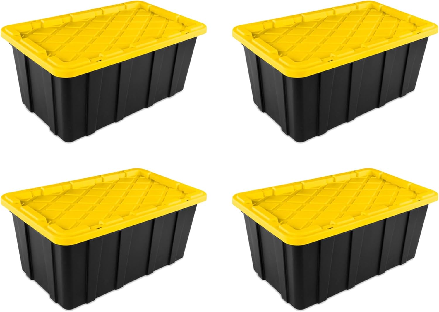 Sterilite 4-Pack Industrial Tote, Plastic Storage Container Bins with Lids, 38 Gallon - Heavy-Duty Organizing Containers for Closet, Bathroom, and Office - Image 2