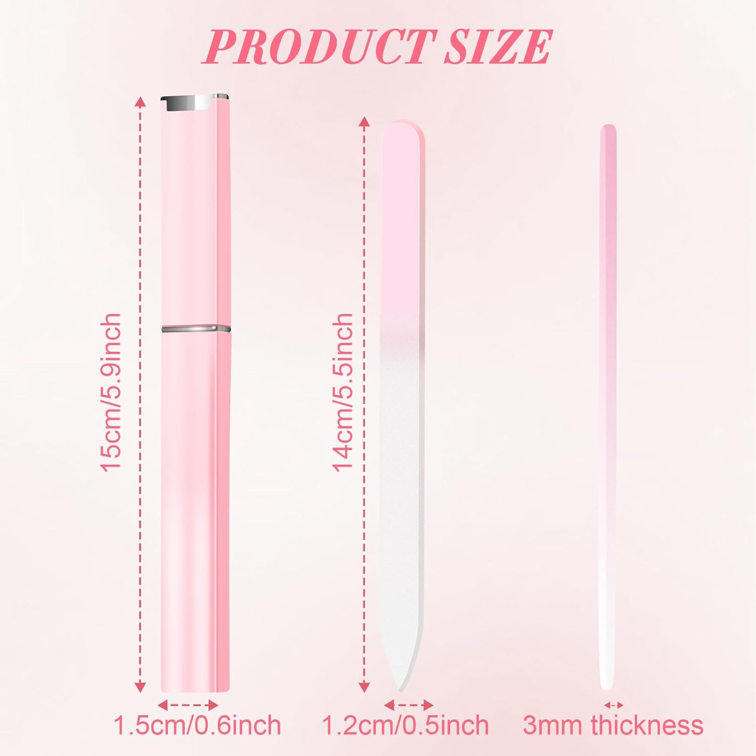 NICEMOVIC 6 Pack Glass Nail File for Natural Nails, Stocking Stuffers for Teen Girls Women Adults, Eater Valentines Birthday Christmas Gifts for Teens Girl Grandkids Mom Wife Her, Nail File and Buffer - Image 3