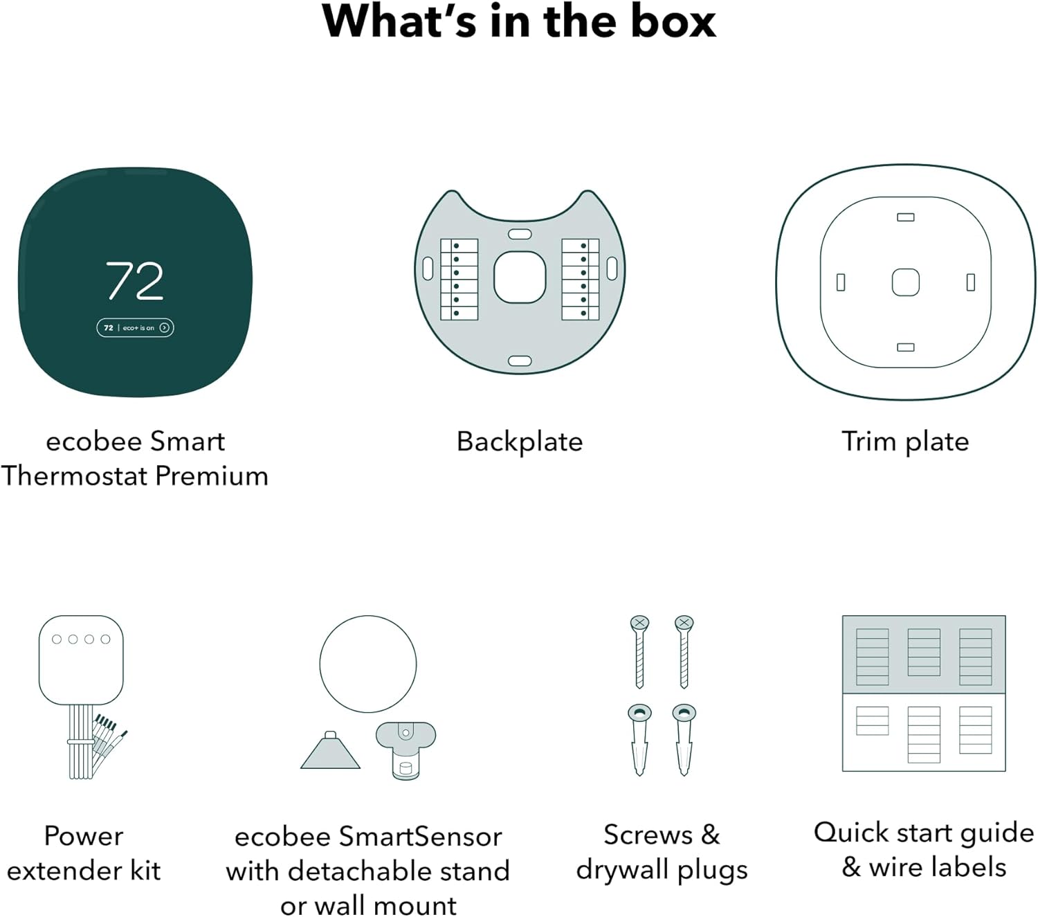 ecobee Smart Thermostat Premium with Smart Sensor and Air Quality Monitor - Programmable Wifi Thermostat - Works with Siri, Alexa, Google Assistant, Black - Image 11