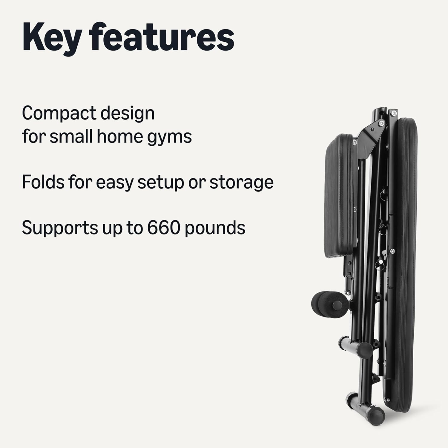 Amazon Basics Adjustable Workout Weight Bench Press, Foldable for Home Gym, Black - Image 2