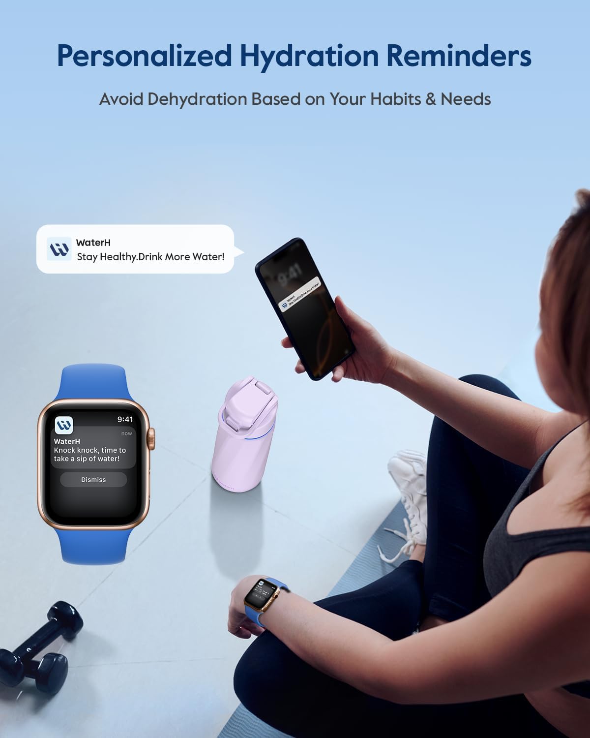 BOOST Smart Water Bottle that Reminds You to Drink, 24oz BPA-Free Stainless Steel Vacuum Insulated Bottle, Wide Mouth Water Tracker Bottle with APP, Ideal Gift for Christmas, New Year - Image 3